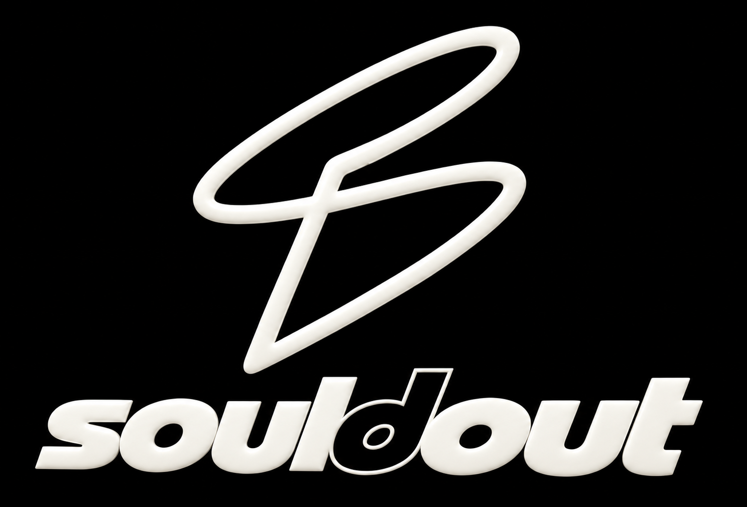 SOULDOUT ivory raised symbol and wordmark